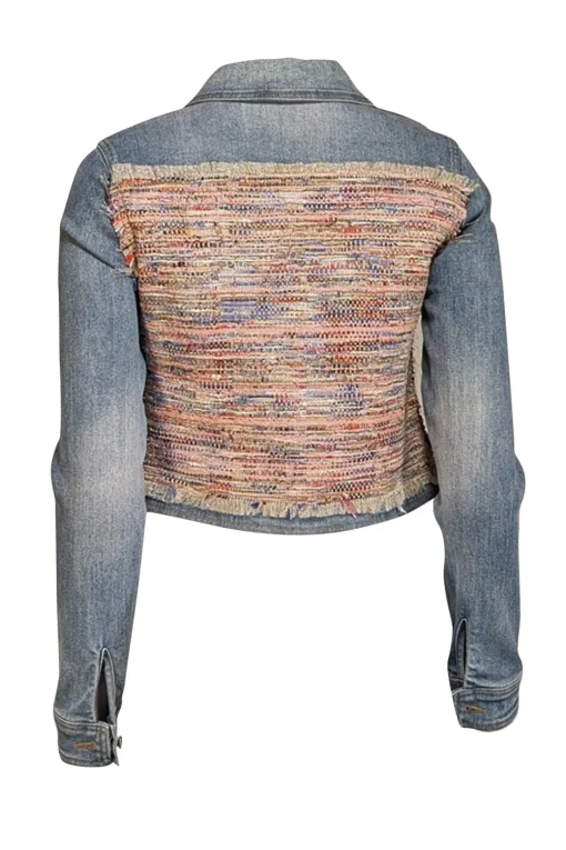 Ramy Brook - Blue & Multicolor Tweed Denim Jacket Sz XS