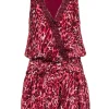 Ramy Brook - Maroon & Pink Leopard Print Sleeveless Dress Sz 0