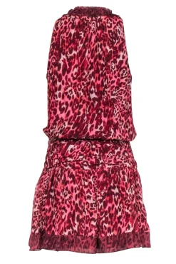 Ramy Brook - Maroon & Pink Leopard Print Sleeveless Dress Sz 0
