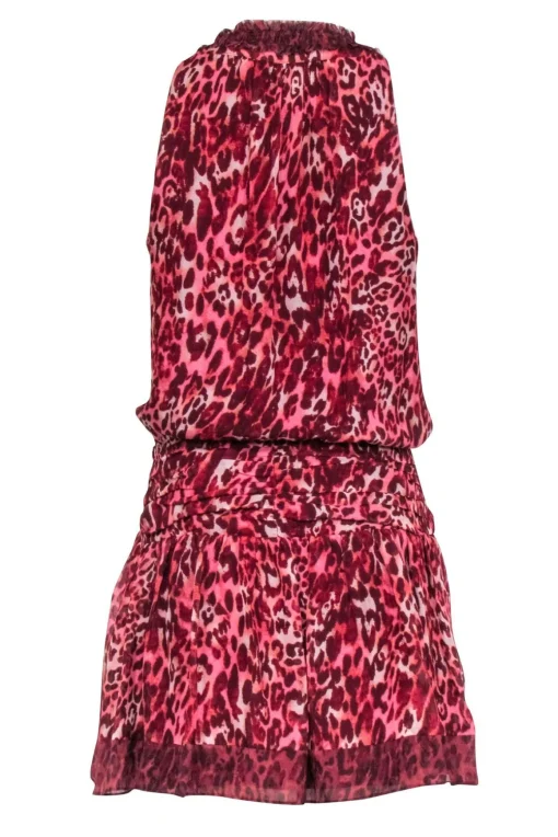 Ramy Brook - Maroon & Pink Leopard Print Sleeveless Dress Sz 0