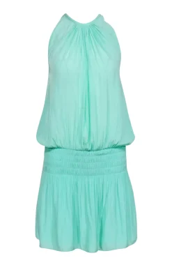 Ramy Brook - Mint Green Sleeveless Dropped Smocked Waist Dress Sz S