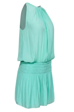 Ramy Brook - Mint Green Sleeveless Dropped Smocked Waist Dress Sz S
