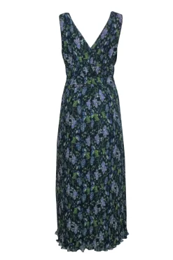 Ramy Brook - Navy, Purple, & Green Floral Print Sleeveless Dress Sz S