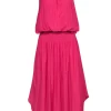 Ramy Brook - Pink Sleeveless Smocked Waist Midi Dress Sz S
