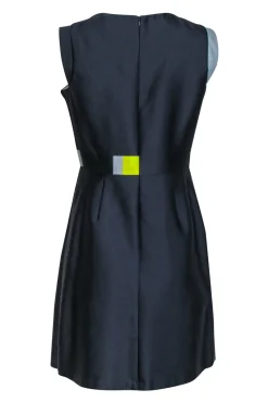 Raoul - Blue & Green Colorblock Layered Skirt A-Line Dress Sz 8