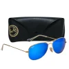 Ray-Ban - Gold & Blue Reflective Aviator Sunglasses