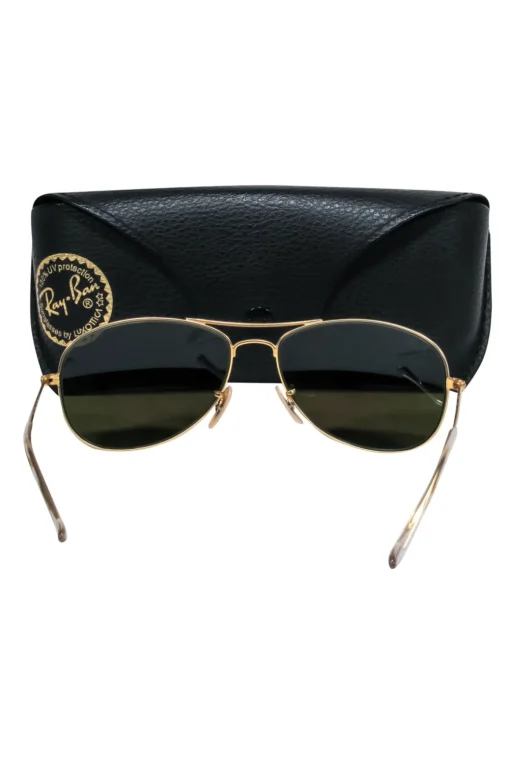 Ray-Ban - Gold & Blue Reflective Aviator Sunglasses