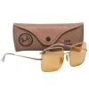 Ray-Ban - Gold Square Frames w/ Orange Tint Lenses