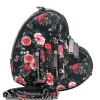 Rebecca Minkoff - Black & Red Rose Print Heart Shaped Lather Crossbody Purse