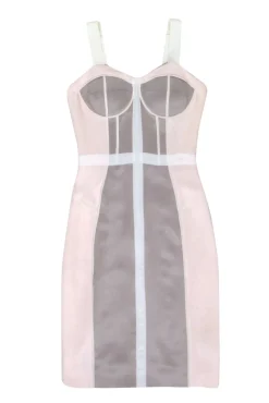 Rebecca Minkoff - Blush Pink, Grey, & White Cocktail Dress Sz 0