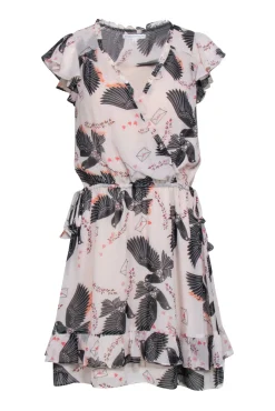 Rebecca Minkoff - Blush Pink w/ Bird Print Dress Sz 2