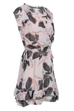 Rebecca Minkoff - Blush Pink w/ Bird Print Dress Sz 2