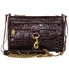 Rebecca Minkoff - Brown Leather Crocodile Embossed Gold Chain "Mac" Crossbody
