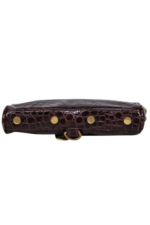 Rebecca Minkoff - Brown Leather Crocodile Embossed Gold Chain "Mac" Crossbody