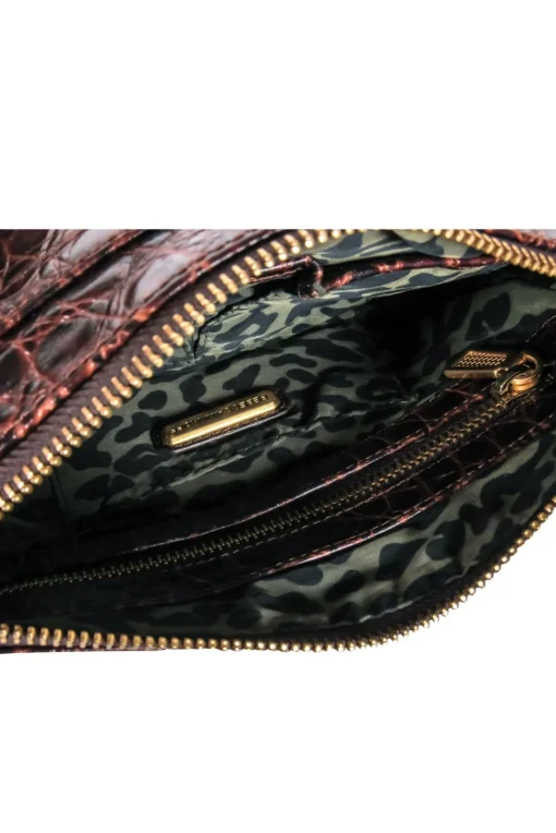 Rebecca Minkoff - Brown Leather Crocodile Embossed Gold Chain "Mac" Crossbody