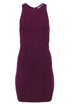Rebecca Minkoff - Deep Purple Ribbed Knit Bodycon Dress Sz M