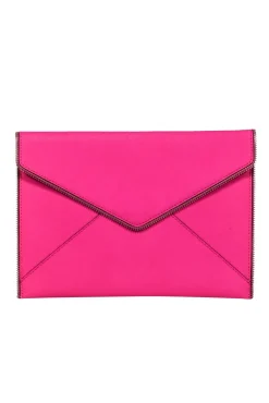 Rebecca Minkoff - Hot Pink Envelope Clutch w/ Zipper Trim