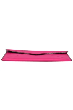 Rebecca Minkoff - Hot Pink Envelope Clutch w/ Zipper Trim