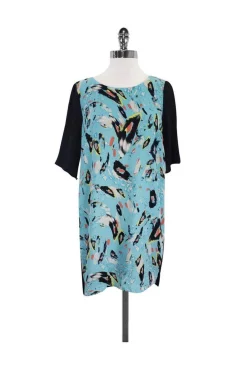 Rebecca Minkoff - Light Blue & Black Print Dress Sz 10