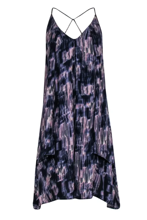 Rebecca Minkoff - Navy & Pink Pattern Silk Sundress Sz M
