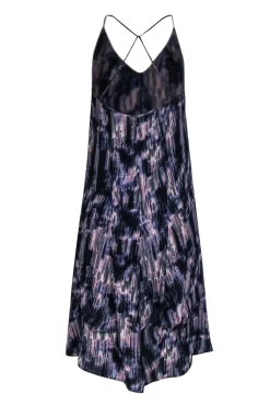 Rebecca Minkoff - Navy & Pink Pattern Silk Sundress Sz M