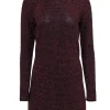 Rebecca Minkoff - Red & Black Sparkly Striped Long Sleeve Dress Sz M