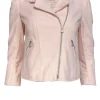 Rebecca Taylor - Baby Pink Moto-Style Tweed Jacket Sz 0