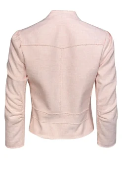 Rebecca Taylor - Baby Pink Moto-Style Tweed Jacket Sz 0