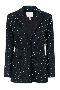 Rebecca Taylor - Black & White Boucle Dot Tweed Blazer Sz 0