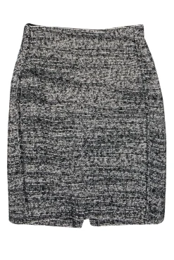 Rebecca Taylor - Black & White Textured Tweed Pencil Skirt Sz 4
