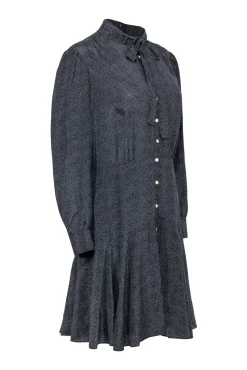 Rebecca Taylor - Black & White Polka Dot Long Sleeve Dress Sz 10