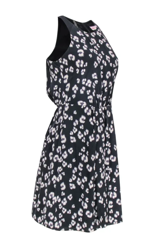 Rebecca Taylor - Black & White Print Fit & Flare Silk Dress Sz 2