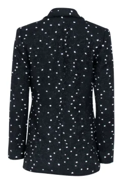 Rebecca Taylor - Black & White Boucle Dot Tweed Blazer Sz 0