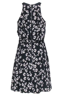 Rebecca Taylor - Black & White Print Fit & Flare Silk Dress Sz 2