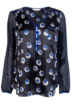 Rebecca Taylor - Black Blouse w/ Floral Print Sz 8