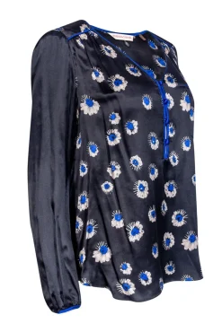Rebecca Taylor - Black Blouse w/ Floral Print Sz 8