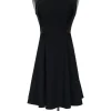 Rebecca Taylor - Black Leather Trim Flared Dress Sz 0