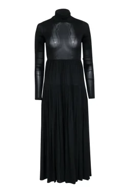 Rebecca Taylor - Black Mock Neck Maxi Dress Sz XS