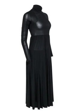 Rebecca Taylor - Black Mock Neck Maxi Dress Sz XS