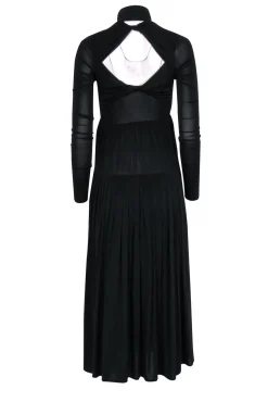 Rebecca Taylor - Black Mock Neck Maxi Dress Sz XS