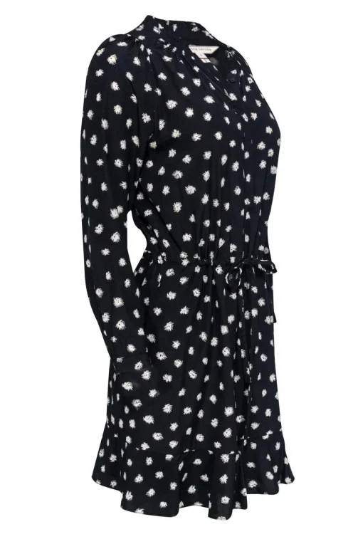 Rebecca Taylor - Black Silk Dress w/ Floral Print Sz 4