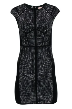 Rebecca Taylor - Black Studded Cap Sleeve Bodycon Dress Sz S