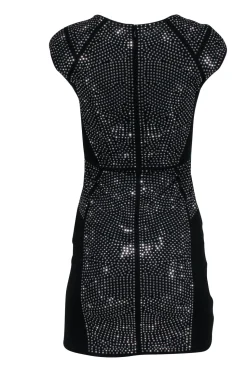 Rebecca Taylor - Black Studded Cap Sleeve Bodycon Dress Sz S