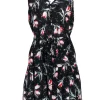 Rebecca Taylor - Black Tulip Sleeveless w/ Notched Neckline Mini Dress Sz 4