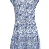 Rebecca Taylor - Blue & White Floral Print Cap Sleeve Dress Sz 2