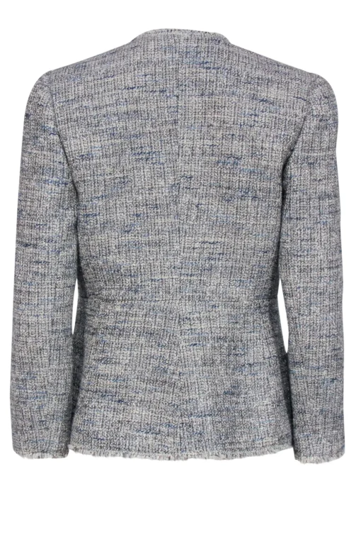 Rebecca Taylor - Blue & White Marbled Metallic Tweed Jacket Sz 2