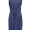 Rebecca Taylor - Blue, Black, & Indigo Print Silk Sleeveless Dress Sz 10