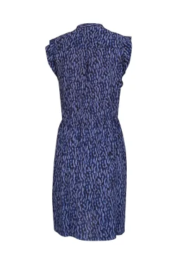 Rebecca Taylor - Blue, Black, & Indigo Print Silk Sleeveless Dress Sz 10