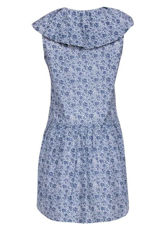 Rebecca Taylor - Blue Floral Print Mini Dress Sz 4