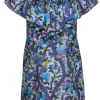 Rebecca Taylor - Blue Tone Abstract Print Silk Dress Sz 2